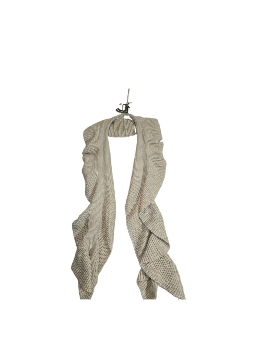 Anthropologie Scarf Topper Knit Beige Long Cozy
